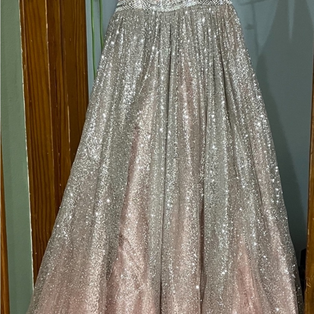 Pink Sparkled Prom Dress.